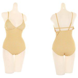 Padded Gingham Check One-Piece Swimsuit